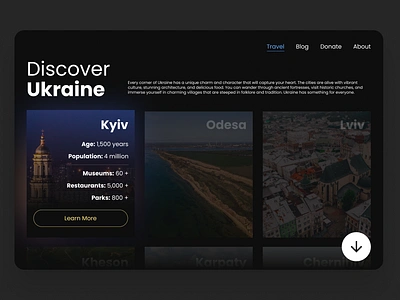 Discover Ukraine Info Card 045 challenge daily ui 045 dailyui dailyui045 design info card infocard mockup travel ui uiux ukraine ukrainetravel website