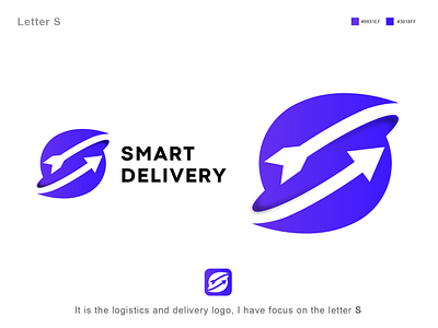 Letter S! Logistic & Delivery Logo 3d app logo arrow logo branding colorful logo combination logo delivery logo letter s lettermark s logistic logo modern logo modern s round logo s logo smart delivery smart delivery logo smart logo space logo text logo world logo