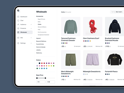 E-commerce Wholesale Page accessories clean cloths creative dashboard ecommerce fashion interface marketplace online store product store ui uidesign uiux ux web website wholesale
