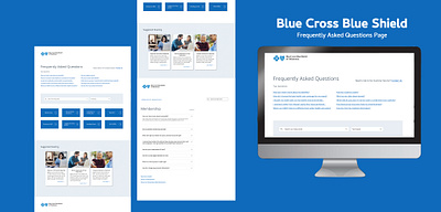 Blue Cross Blue Shield Frequently Asked Questions Page branding design faq minimal photoshop ui