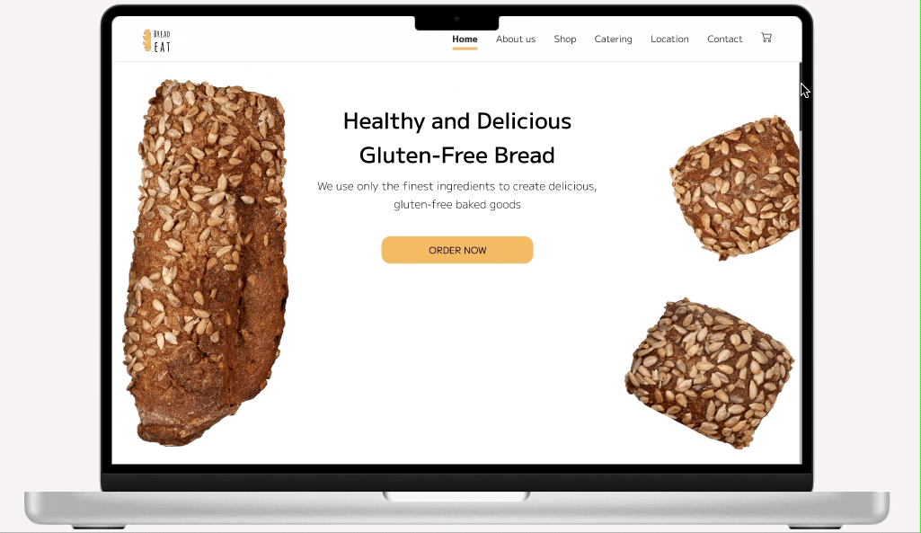 Gluten free bakery website animation bakery bread figma figmaanimation ui uidesign webdesign website