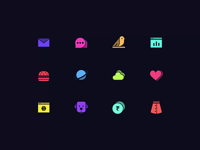 Icon Set animation design graphic design icon design iconography icons minimal motion graphics ui