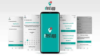 etest.app covid test diagnostic laboratories exams graphic design ui