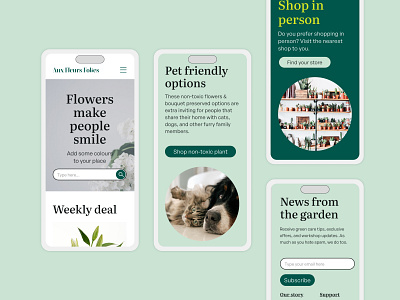 Aux Fleurs Folies adobe xd figma florist interface mobile responsive ui uiux design ux web design