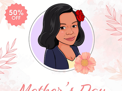 50% Special Mother's Day Offer 50% 50off cartoon portrait mother cartoonchaarcter cartoonportrait character dicount discount etsymothersday fiverrmothersday icartoonall mother mother day cartoon mothersday mothersdaycartoon portrait promocode