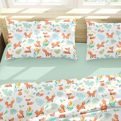 playful patterns for kids apparel and bedding apparel bedding children forest foxes kids palms pattern playful