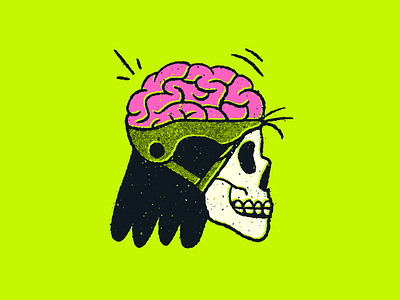 Bike Shop 🦴🦴 art bike brain character design doodle drawing helmet illustration skull texture vector