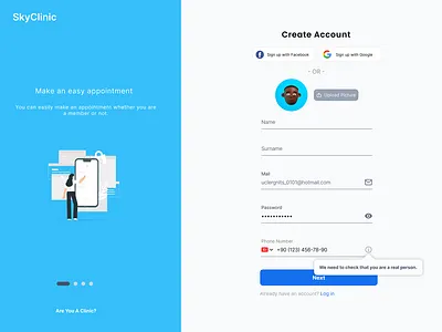 Register graphic design ui