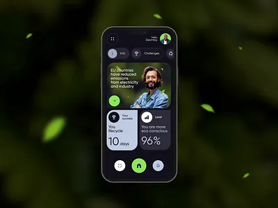 Mobile IOS app design for eco-management app animation app design app ui design application dark ui design eco ecology ios ios app iphone mobile mobile app mobile ui mobile ui designer motion graphics sustainability trending ui design user interface