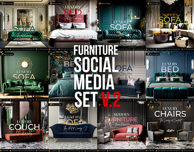 Furniture Social Media Post Templates | Ad Banners ad banners advertising brand design brand identity branding furniture banner graphic design instagram post product design rahul tanvir social media banner social media design social media post web banner