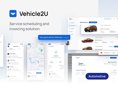 Service scheduling and invoicing application app auto service management automotive design enterprise mobile app ui uiux ux web app