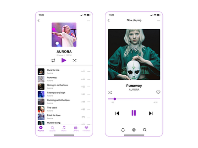 Music Player App application graphic design music app music player ui ux web design