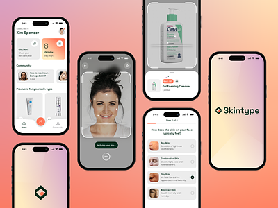 Skintype - Mobile App Concept brand community concept eye health identity ios logo mobile app product scan scan product scanning skin skincare skinhealth symbol ui ux uxui