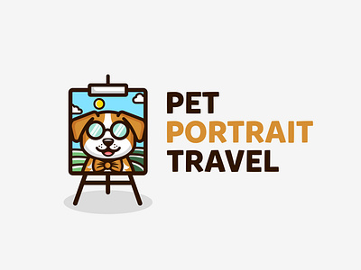 Pet Portrait Travel adventure brand branding cartoon dog dog logo dogs fun illustration logo logodesigner mascot mascot design nature pet pets logo playful portrait travel travel logo