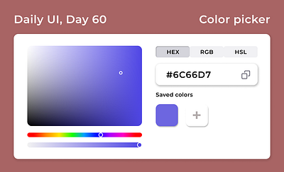 Daily UI, Day 60 - Color picker 100daychallenge 100daysofui colorpicker dailyui dailyuichallenge dailyuiday60 day60 design ui uichallenge