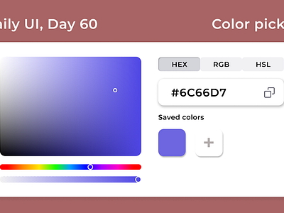 Daily UI, Day 60 - Color picker 100daychallenge 100daysofui colorpicker dailyui dailyuichallenge dailyuiday60 day60 design ui uichallenge