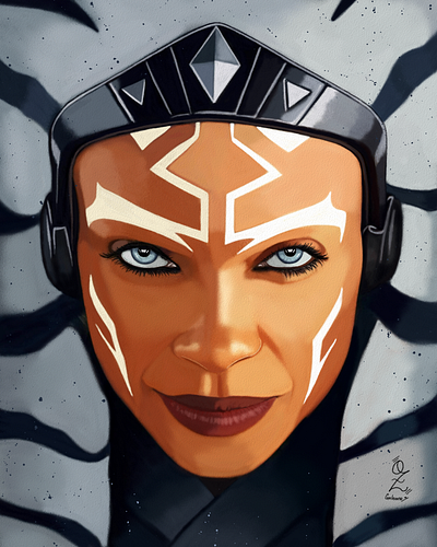 Ahsoka Tano Portrait Art by Oz Galeano ahsoka tano art arte arte ozgaleano color design dibujo digital art digitalart drawing fanart illustration logo mexico ozgaleano painting portrait retrato rosario dawson star wars