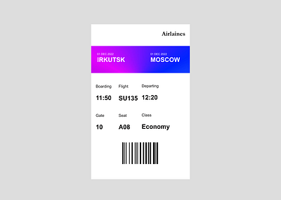 Boarding Pass graphic design ui ux