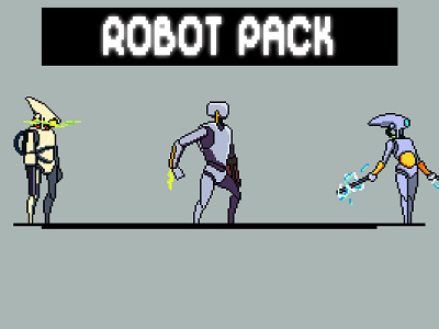 Free Robot Pixel Art Sprite Sheets 2d art asset assets character game game assets gamedev illustration indie indie game pixel pixelart pixelated robot robots sprite sprites spritesheet spritesheets