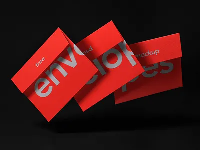 Free Gravity Invitation Envelope Psd Mockup Set envelope mockup invitation mockup stationery mockup