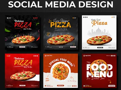 Social Media Food Banner Template banner template burger post creative banner creative social media food banner food menu design food post food post template food template design pizza post social media post