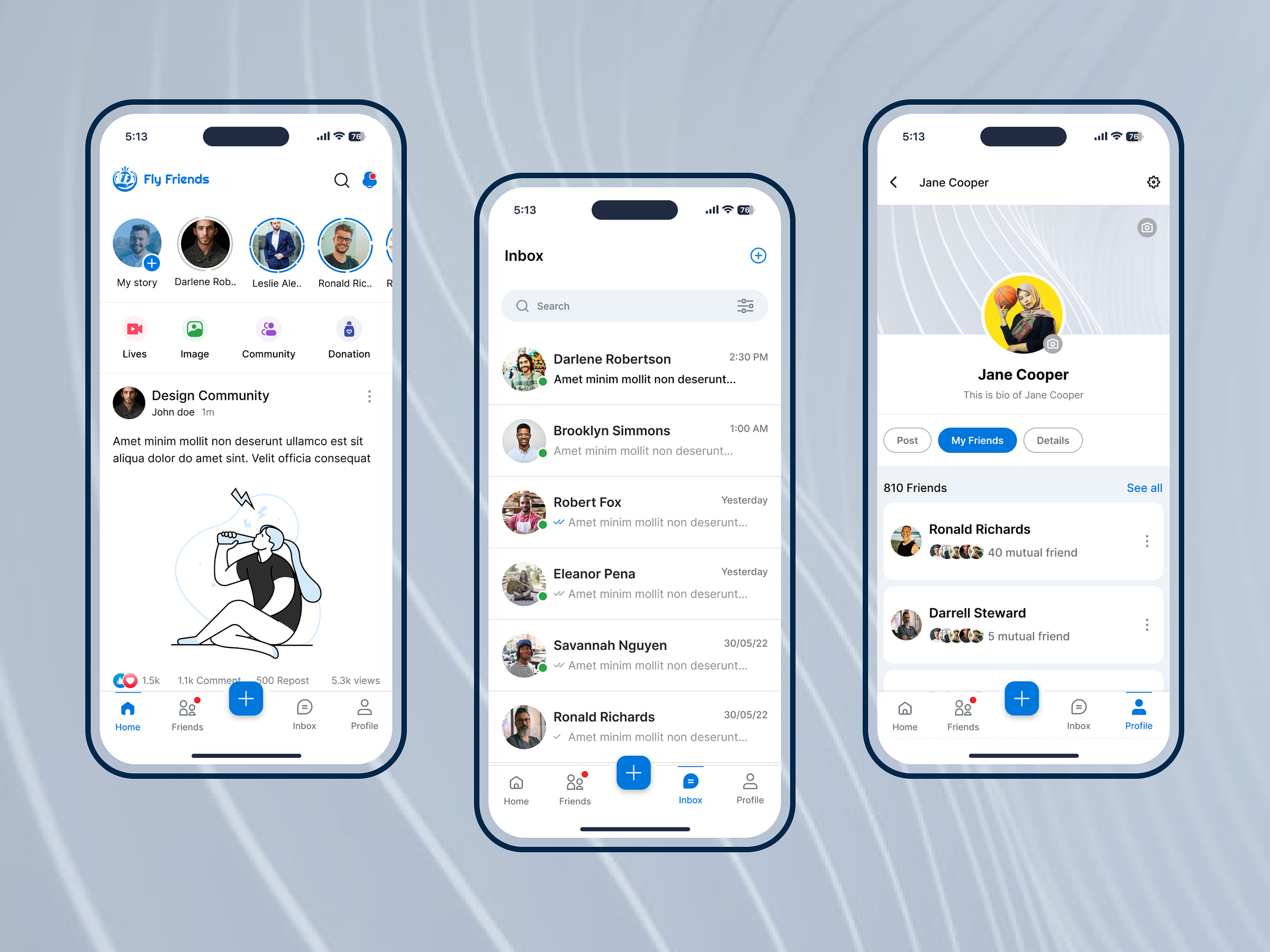 Social Media App UI by Md Mohin Uddin on Dribbble