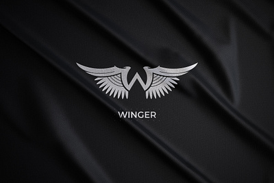 Winger Logo Design authentic black and white brand aligned branding bussiness classic clean company logo creative design graphic design illustrator logo minimalist modern motion graphics professional winger wings