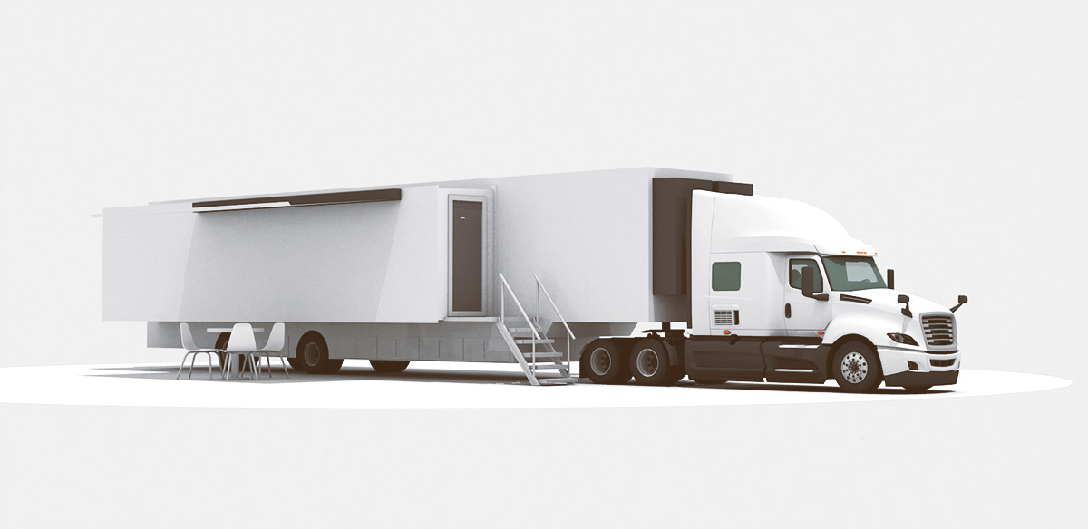 Revisiting old skills: Exhibit Design 3d awning c4d chairs exhibit design experience design exterior illustration interior mobile marketing overhand render steps trailer truck trucking visualization