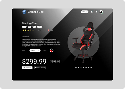 Daily UI Challenge 012 - e-Commerce Shop (Single Item) dailyui design ecommerce gamer gaming shop ui ux