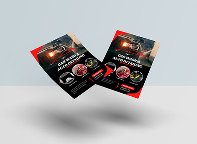 Car Wash & Auto Detailing Flyer. app branding design flyer design graphic design illustration logo ui ux vector