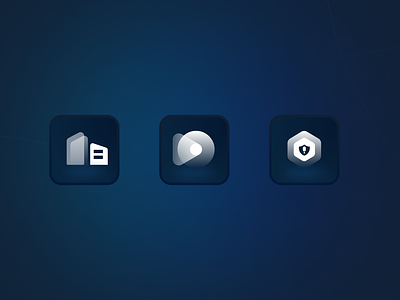 Security System Icons access control blue buildings corperate design gradient icon illustration mobile app secure security skeu skeuomorphic icon user interface video watch