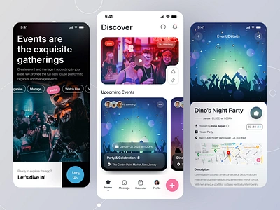 Event Organizing App Design appdesign branding design event app eventappui eventplanningapp inspiration ui uidesign uiux ux