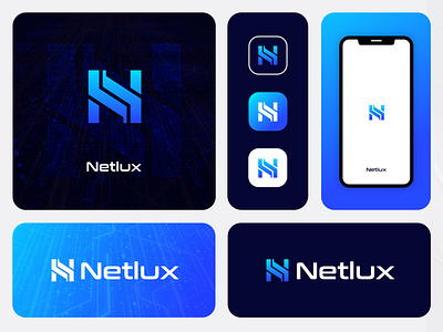 Netlux - letter N software, technology logo design concept branding cyberlogo digitallogo futuristiclogo gradiant hardwarelogo innovationlogo internetlogo itlogo letter mark letter n logo logo logo design modern logo modernlogo softwarelogo techlogo technologylogo