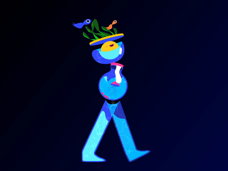 Undersea world aftereffects animated gif animation ball fish gi motion graphics offset sea undersea water world