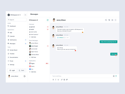 Messages SaaS - Whitespace UI #7 dark mode design hero image homepage illustration logo messages saas saas ui ui ui design ux design web design