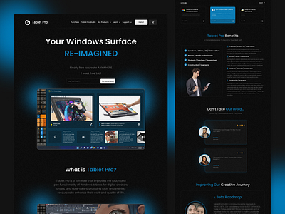 Tablet Pro - SaaS Landing Page Design design figma landing landing design landing page landing page design landing page ui landing pages landingpage saas saas app saas design saas platform software startup trending ui uiux ux website