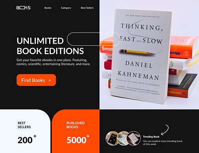 Online book platform books concept esther james figma landingpage ui website