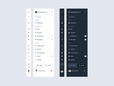 Side menu web application - Whitespace UI #8 dark mode design hero image homepage menu saas saas menu saas ui side menu ui ui design ux design web app ui web application web design