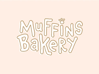 Muffins Bakery baked baked goods bakery brand branding casual cookies dog fun handwritten k9 logo logo design paw print playful puppy whimsical wordmark