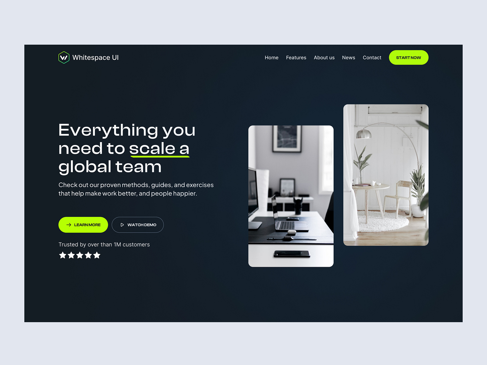 Landing page hero - Whitespace UI #11 by Whitespace UI on Dribbble