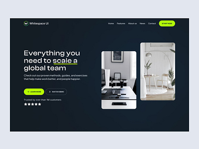 Landing page hero - Whitespace UI #11 dark mode design hero hero image homepage illustration landing landing page ui landing ui landingpage logo ui ui design ux design web design