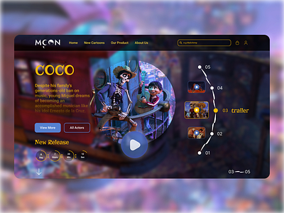 Moon Studio: COCO Hero Section animation logo ui