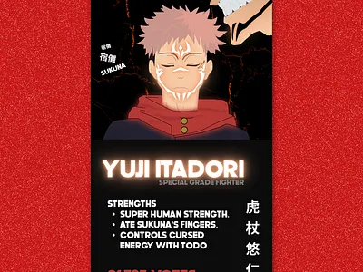 YUJI ITADORI Strenghts anime graphic design strenghts