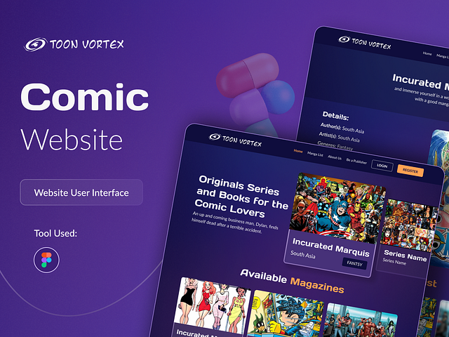 Comic Website designs themes templates and downloadable graphic