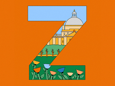 Z is for Zagreb city illustration colorful colourful design digital art editorial illustration graphic design illustration visual design