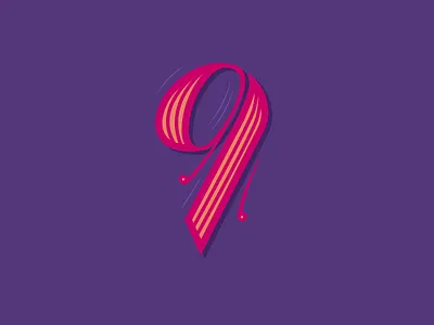 36 Days of Type - 9 36 days of type 9 illustration lettering nine numbers typography