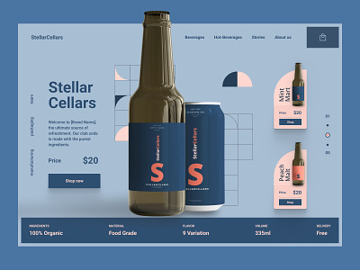 Product UI Landing Page clean drink figma food graphic hero header home page homepage landing page minimal modern online store packaging product design product ui simple typography ui ux web design