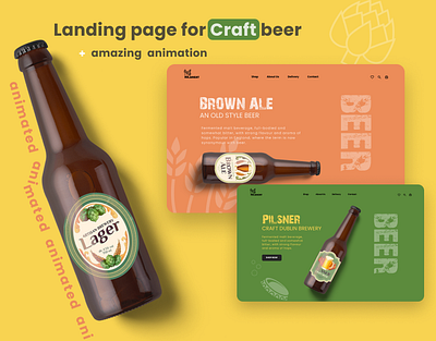 Craft Beer Landing Animation 3d animation branding figma food motion graphics ui