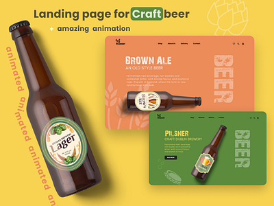 Craft Beer Landing Animation 3d animation branding figma food motion graphics ui