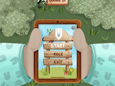 Game UI | Where is a gift? ant app book character design forest illustration print rabbit ui ux watercolor